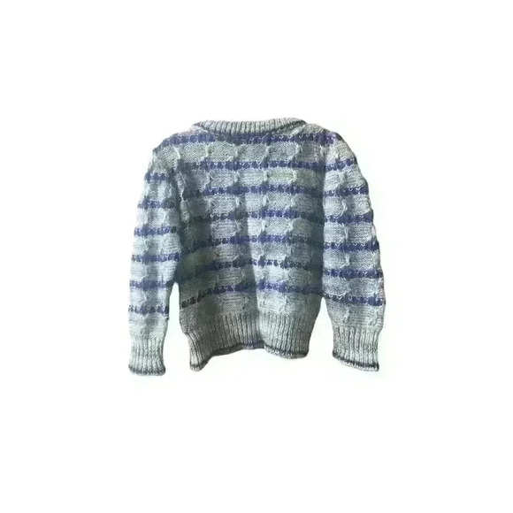Vintage Marlina di Firenze Sweater Italy Italian Cropped Blue White Size M/L - Picture 2 of 5